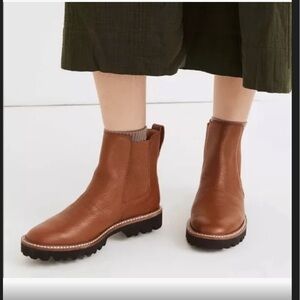 Madewell The Citywalk Lugsole Chelsea NA852 Brown Leather Boots Women's 10 EUC